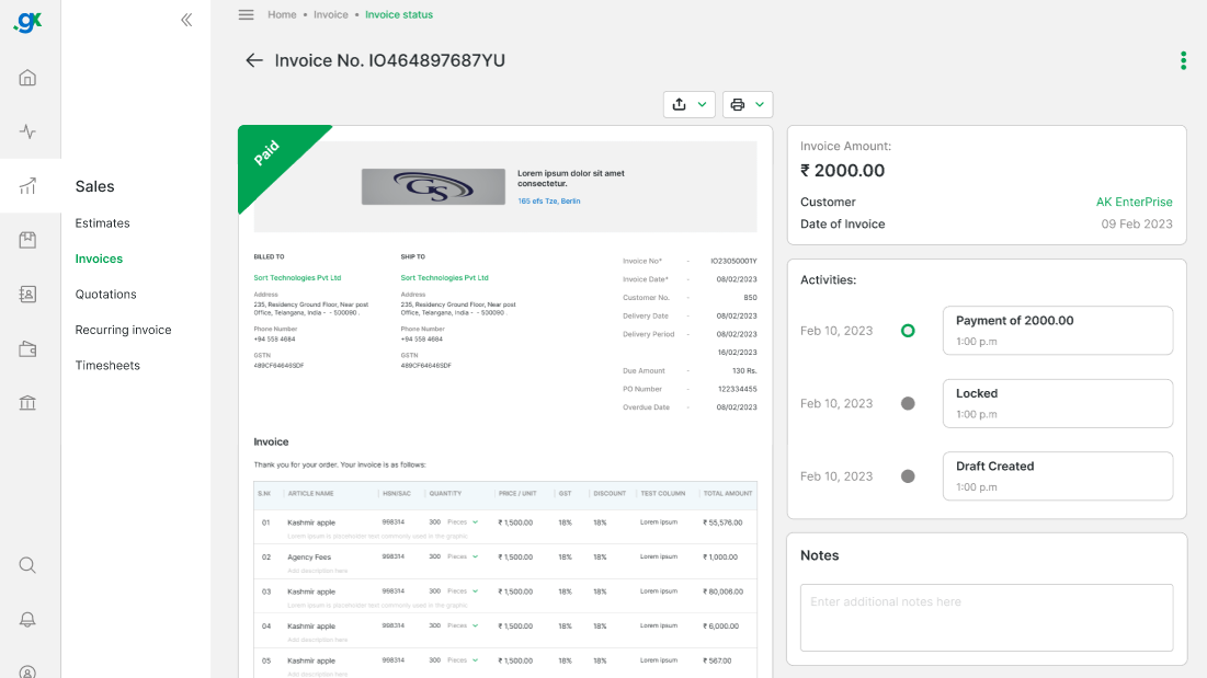 Register Payment for an Invoice