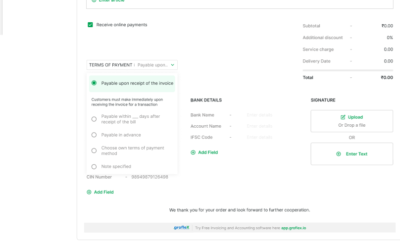 HOW TO DO ADD TERMS OF PAYMENTS FOR INVOICES