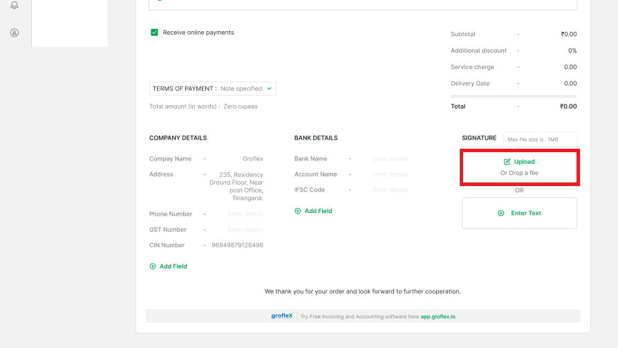 How to Add Signature to an Invoice