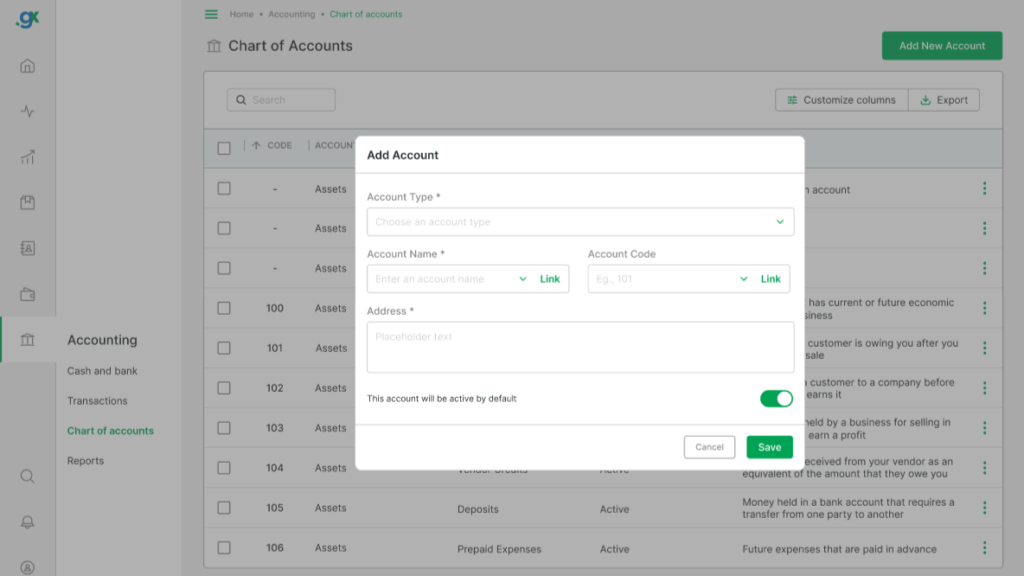 How to Add a New Account